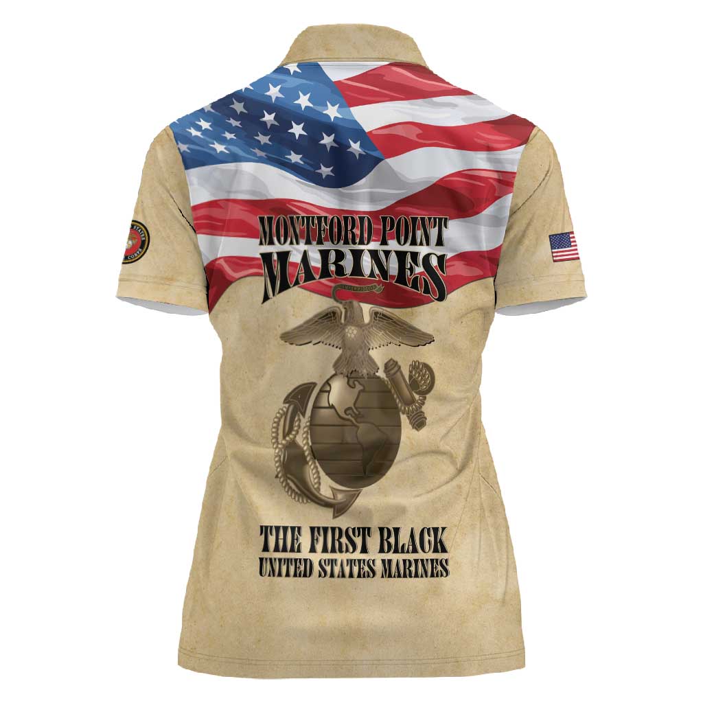 Montford Point Marines Legacy Women Polo Shirt First Black U.S. Marines - African Pride