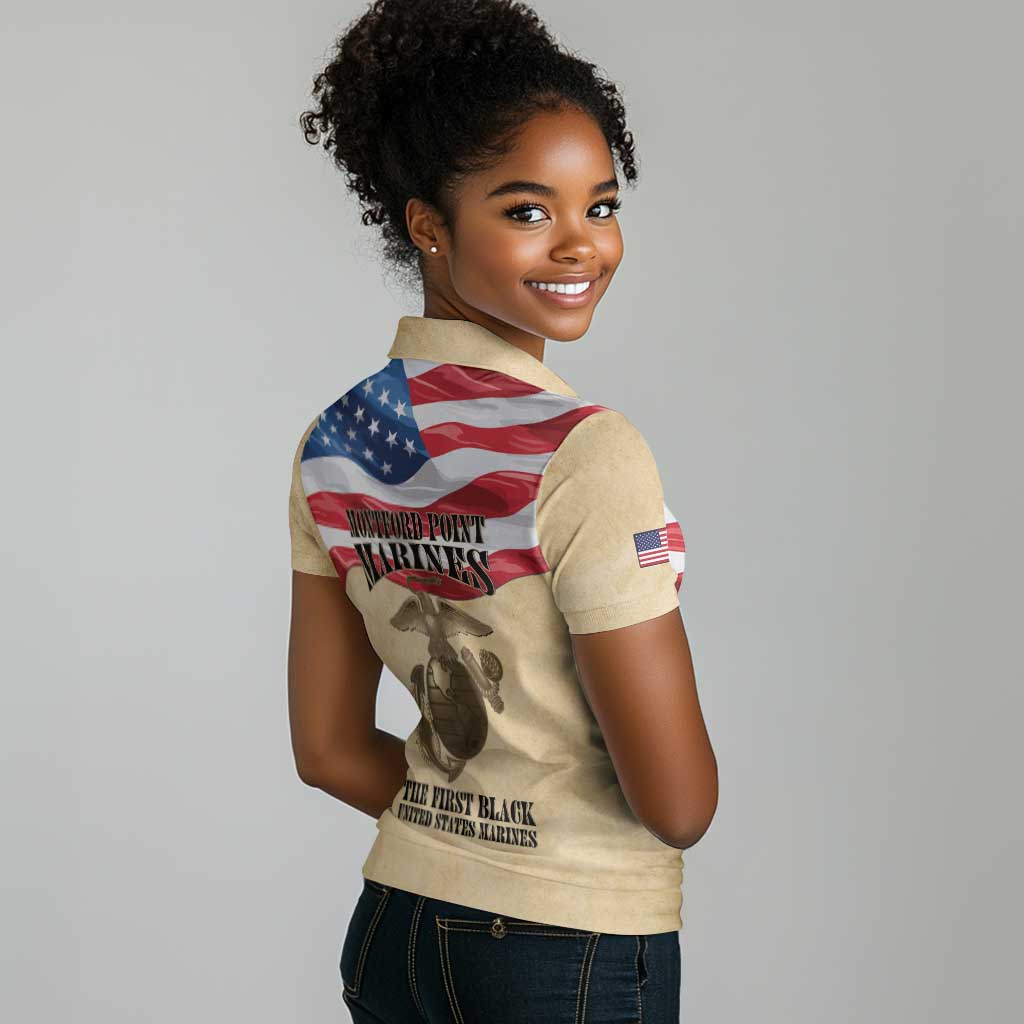 Montford Point Marines Legacy Women Polo Shirt First Black U.S. Marines - African Pride