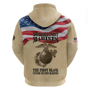 Montford Point Marines Legacy Zip Hoodie First Black U.S. Marines - African Pride