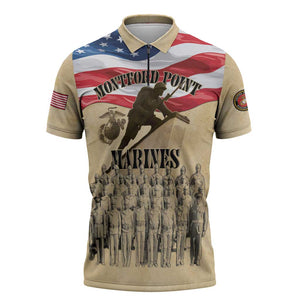Montford Point Marines 1942-1949 Zipper Polo Shirt The First Black Marines