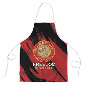 Proud to Honor Montford Point Marines Apron Freedom Is Not Free - Red
