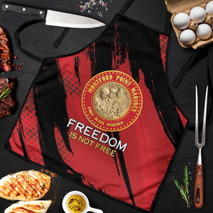 Proud to Honor Montford Point Marines Apron Freedom Is Not Free - Red