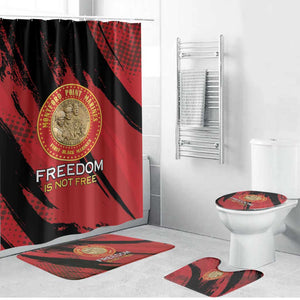 Proud to Honor Montford Point Marines Bathroom Set Freedom Is Not Free - Red