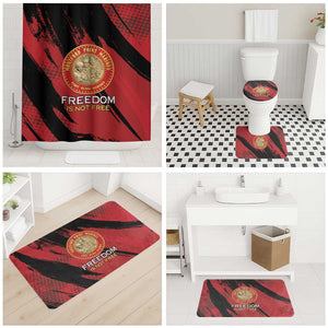 Proud to Honor Montford Point Marines Bathroom Set Freedom Is Not Free - Red