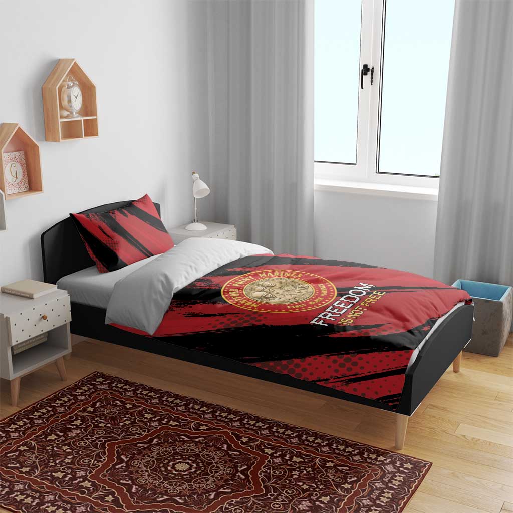 Honoring the First Black Marines Bedding Set Montford Point Heroes - Red - African Pride