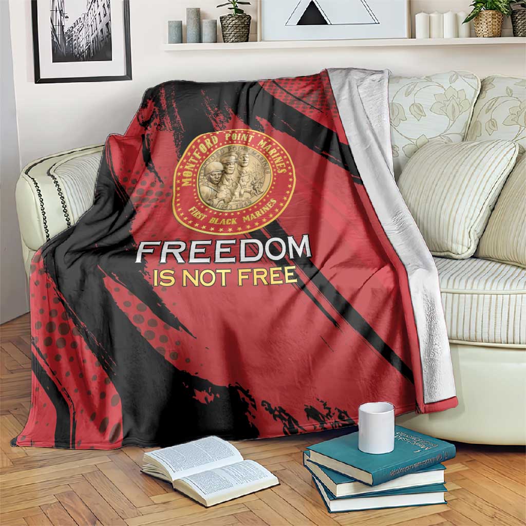 Honoring the First Black Marines Blanket Montford Point Heroes - Red - African Pride