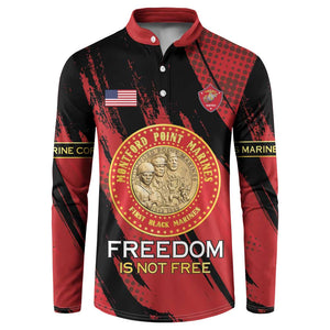 Personalized Proud to Honor Montford Point Marines Button Sweatshirt Freedom Is Not Free - Red