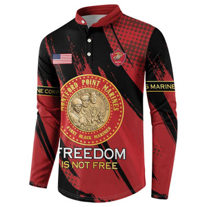 Personalized Proud to Honor Montford Point Marines Button Sweatshirt Freedom Is Not Free - Red