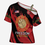 Personalized Proud to Honor Montford Point Marines Cross Shoulder Shirt Freedom Is Not Free - Red