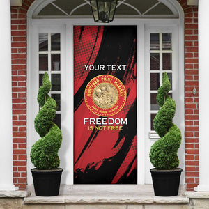 Personalized Proud to Honor Montford Point Marines Door Cover Freedom Is Not Free - Red