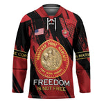 Personalized Proud to Honor Montford Point Marines Hockey Jersey Freedom Is Not Free - Red
