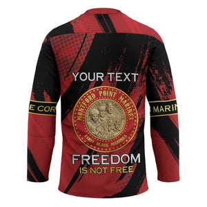 Personalized Proud to Honor Montford Point Marines Hockey Jersey Freedom Is Not Free - Red