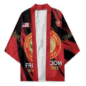 Personalized Proud to Honor Montford Point Marines Kimono Freedom Is Not Free - Red