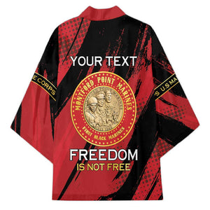 Personalized Proud to Honor Montford Point Marines Kimono Freedom Is Not Free - Red