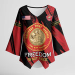 Personalized Proud to Honor Montford Point Marines Kimono Sleeve Blouse Freedom Is Not Free - Red