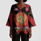 Personalized Proud to Honor Montford Point Marines Kimono Sleeve Blouse Freedom Is Not Free - Red