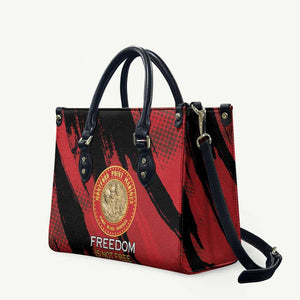 Proud to Honor Montford Point Marines Leather Bag Freedom Is Not Free - Red