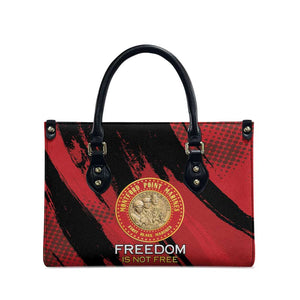 Proud to Honor Montford Point Marines Leather Bag Freedom Is Not Free - Red