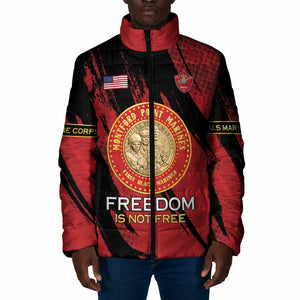 Personalized Proud to Honor Montford Point Marines Padded Jacket Freedom Is Not Free - Red