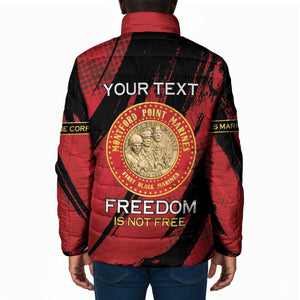 Personalized Proud to Honor Montford Point Marines Padded Jacket Freedom Is Not Free - Red