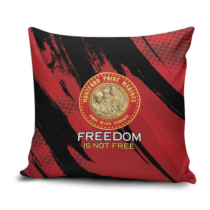 Proud to Honor Montford Point Marines Pillow Cover Freedom Is Not Free - Red