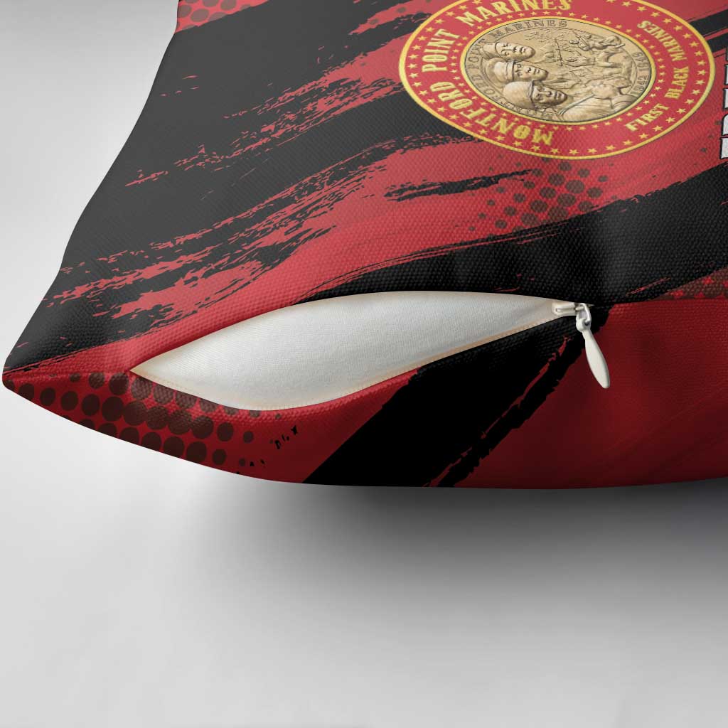 Proud to Honor Montford Point Marines Pillow Cover Freedom Is Not Free - Red