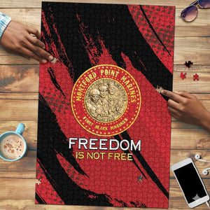 Proud to Honor Montford Point Marines Puzzle Freedom Is Not Free - Red