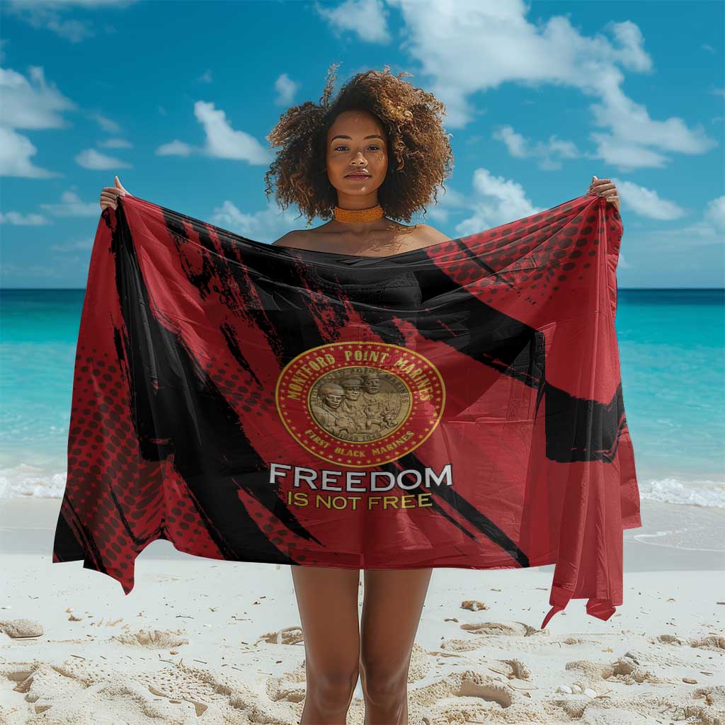 Honoring the First Black Marines Sarong Montford Point Heroes - Red - African Pride