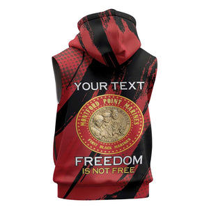 Personalized Honoring the First Black Marines Sleeveless Hoodie Montford Point Heroes - Red - African Pride