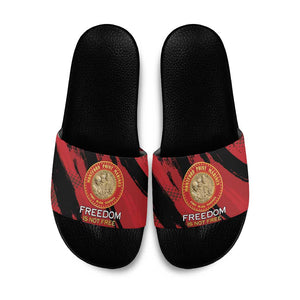 Proud to Honor Montford Point Marines Slide Sandals Freedom Is Not Free - Red