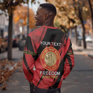 Personalized Honoring the First Black Marines Sweatshirt Montford Point Heroes - Red - African Pride