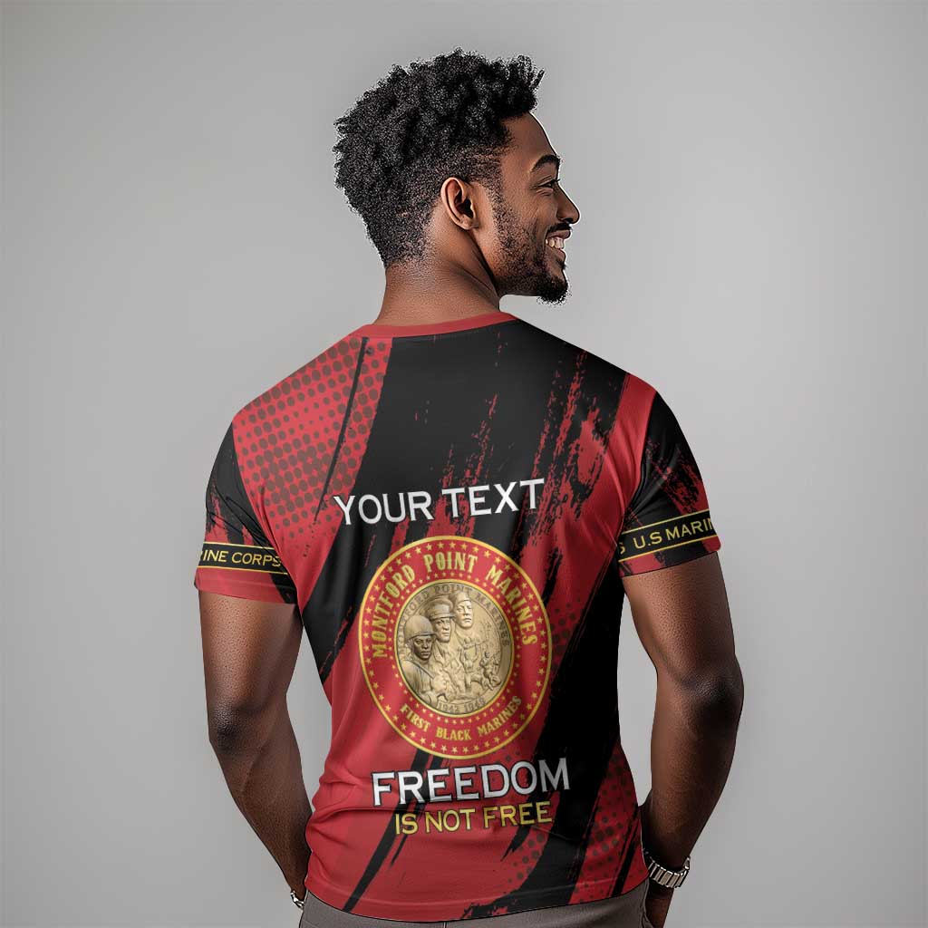 Personalized Honoring the First Black Marines T shirt Montford Point Heroes - Red - African Pride