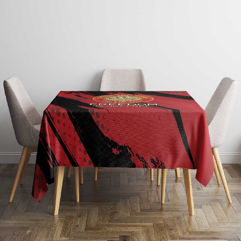 Honoring the First Black Marines Tablecloth Montford Point Heroes - Red - African Pride