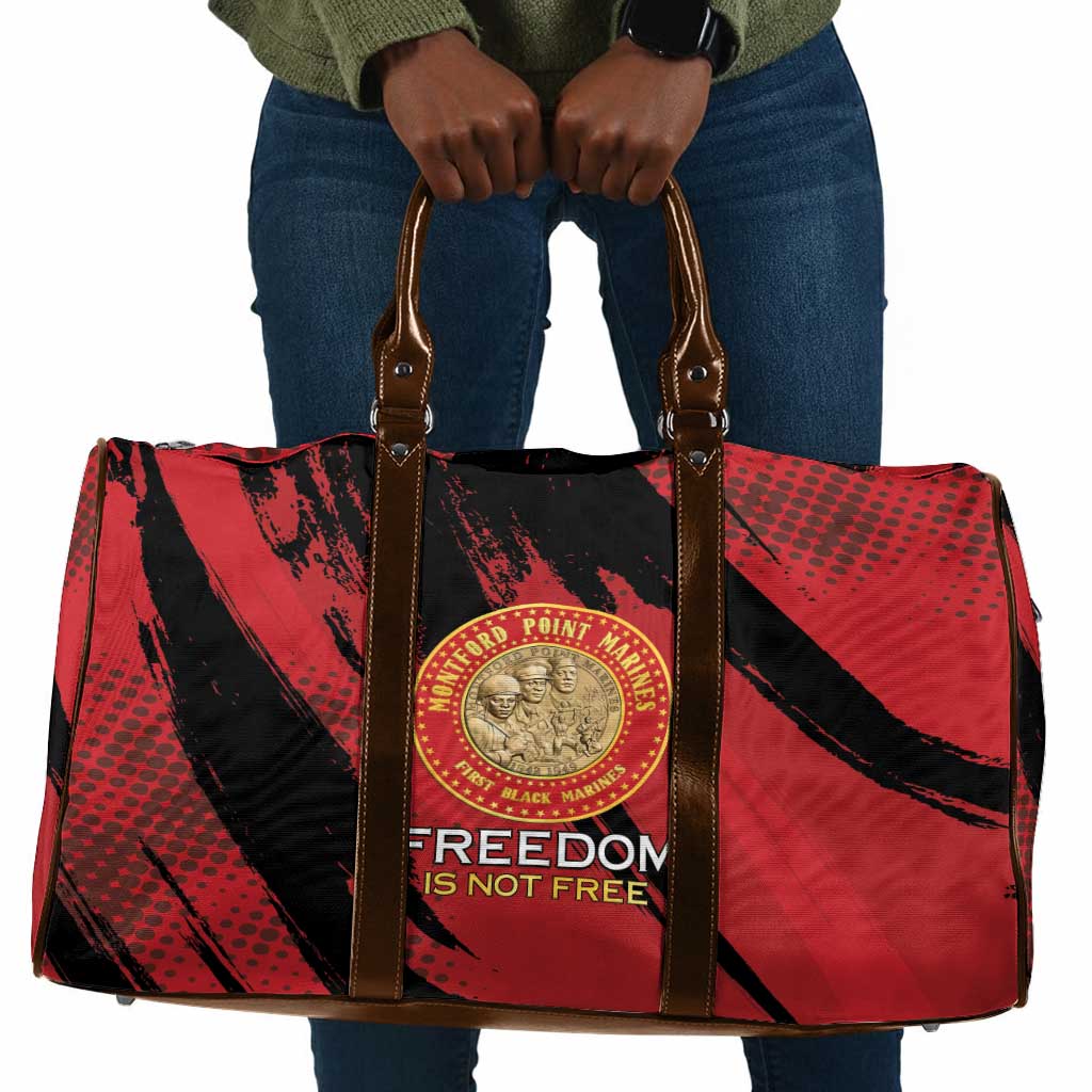 Proud to Honor Montford Point Marines Travel Bag Freedom Is Not Free - Red