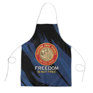 Proud to Honor Montford Point Marines Apron Freedom Is Not Free - Blue