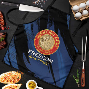 Proud to Honor Montford Point Marines Apron Freedom Is Not Free - Blue
