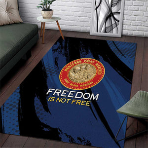 Honoring the First Black Marines Area Rug Montford Point Heroes - Blue - African Pride