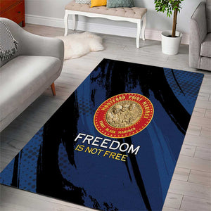 Honoring the First Black Marines Area Rug Montford Point Heroes - Blue - African Pride