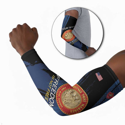 Personalized Proud to Honor Montford Point Marines Arm Sleeves Freedom Is Not Free - Blue