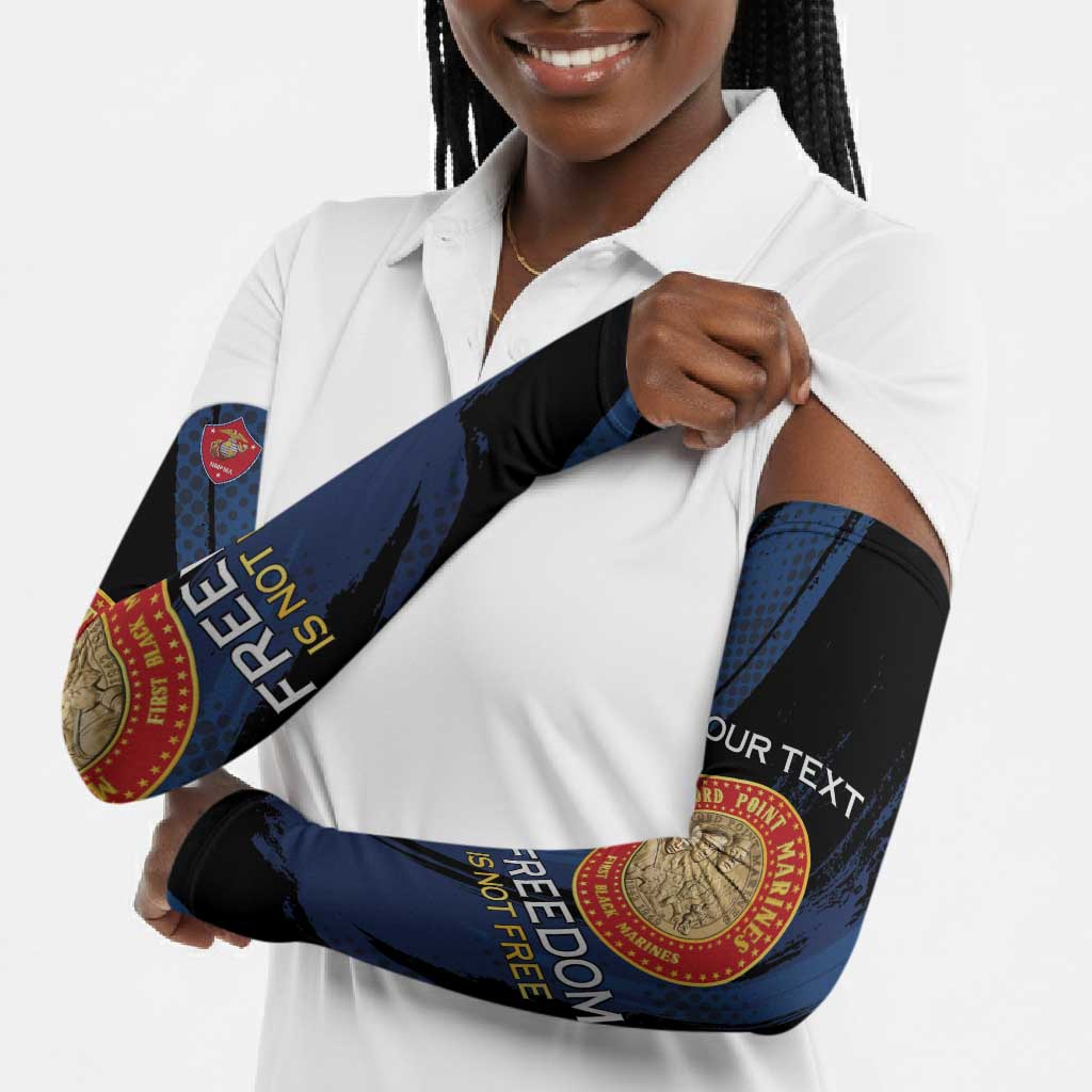 Personalized Proud to Honor Montford Point Marines Arm Sleeves Freedom Is Not Free - Blue
