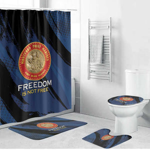 Proud to Honor Montford Point Marines Bathroom Set Freedom Is Not Free - Blue