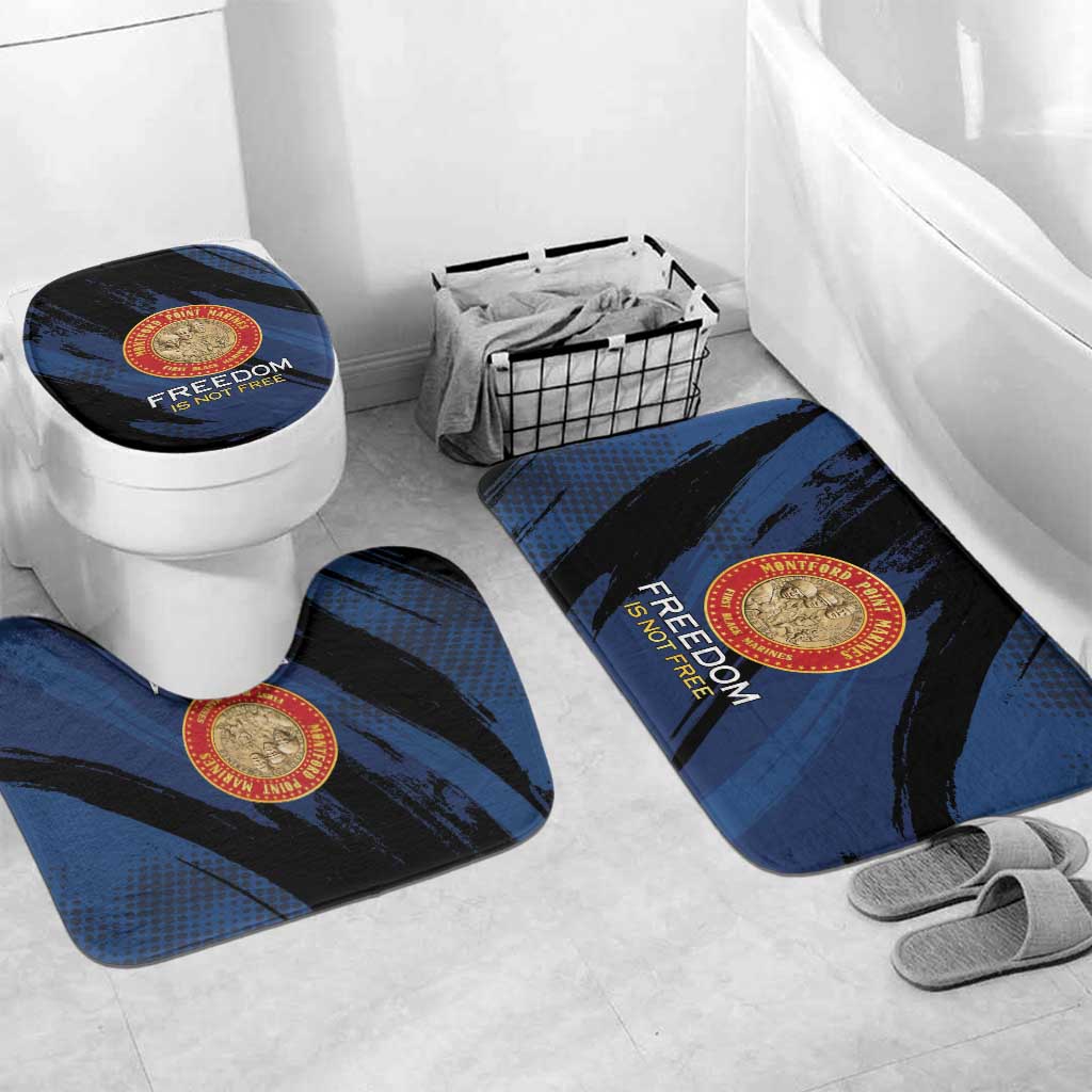 Proud to Honor Montford Point Marines Bathroom Set Freedom Is Not Free - Blue