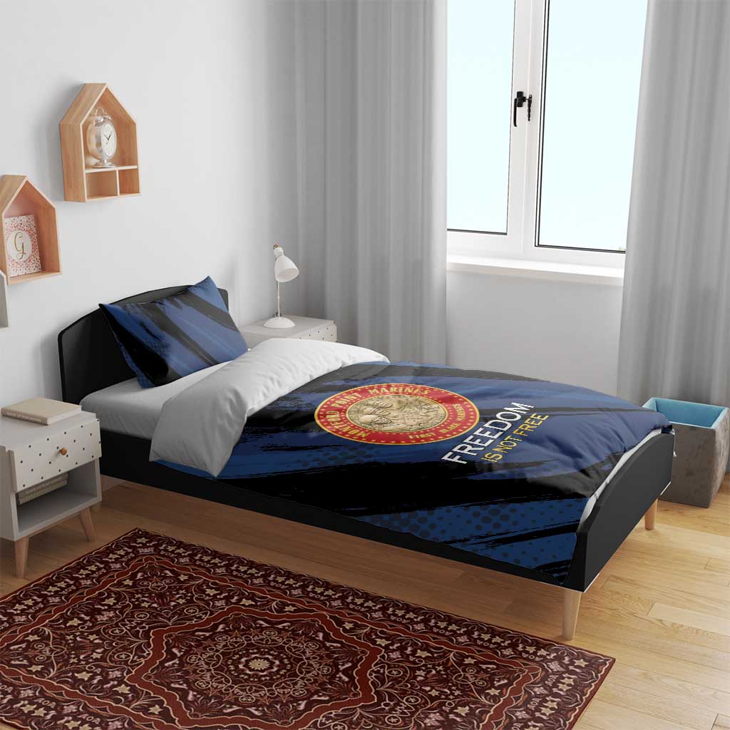Honoring the First Black Marines Bedding Set Montford Point Heroes - Blue - African Pride