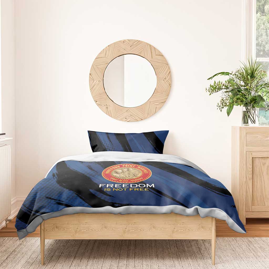 Honoring the First Black Marines Bedding Set Montford Point Heroes - Blue - African Pride