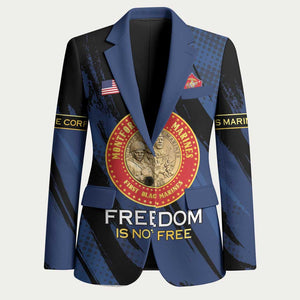 Personalized Proud to Honor Montford Point Marines Blazer Freedom Is Not Free - Blue