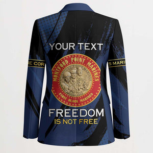 Personalized Proud to Honor Montford Point Marines Blazer Freedom Is Not Free - Blue