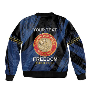 Personalized Honoring the First Black Marines Bomber Jacket Montford Point Heroes - Blue - African Pride