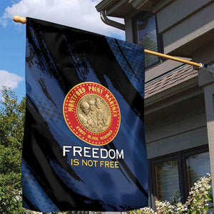 Honoring the First Black Marines Garden Flag Montford Point Heroes - Blue - African Pride