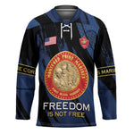 Personalized Proud to Honor Montford Point Marines Hockey Jersey Freedom Is Not Free - Blue