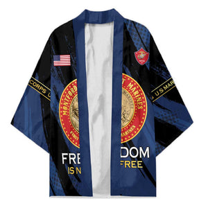 Personalized Proud to Honor Montford Point Marines Kimono Freedom Is Not Free - Blue